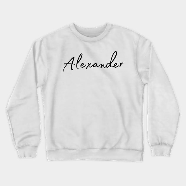 Alexander Name Calligraphy Crewneck Sweatshirt by Word Minimalism